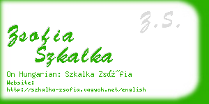 zsofia szkalka business card